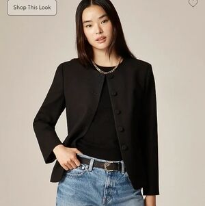 J Crew Cora lady jacket in four-season stretch CO256 Size 10 NWT Black Blazer